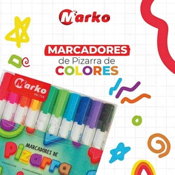 [MK-728] Marcador de pizarra Jumbo Marko 10 colores