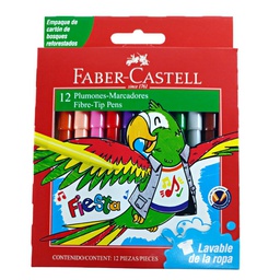 [555314] Marcador Escolar FIESTA Faber Castell de 12 Colores
