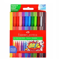 [31246-HT] Marcador Triangular GRIP Faber Castell 12 Colores