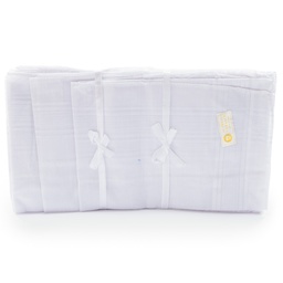 [430A] Pañuelo blanco bordado 100% algodon para VARON 37x37CM 12PCS