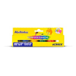 [02020] Tempera ACRILEX Guache 6 Colores