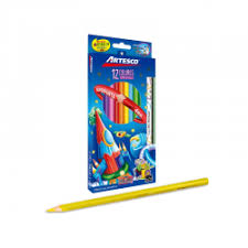 [16316601] Color Largo Artesco Triangular de 12 Colores + 2 lapices x16