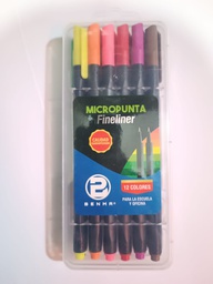 [FL12] Micropunta Fineliner Benma Rigido de 12 Colores