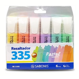 [RE-335S] Resaltador  Sabonis Pastel Grande 6pcs