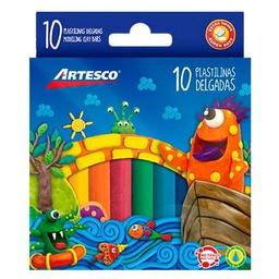 Plastilina Artesco Delgado 10 Colores
