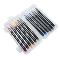[B700] Marcador Punta Pincel Benma Doble Punta 12 Colores RIGIDO