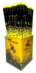 [LS2472A] Lapiz negro con diseños de ABEJAS 2B mina 2.4mm madera negra La Selva de 72pcs