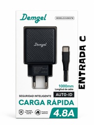 [D-6035C] Cargador + Cable USB Demgel Carga Rapida 4.8A Entrada C