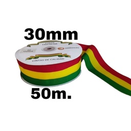 [CTB-30X50] Cinta Tricolor ROLLO Boliviana 30mmx50m
